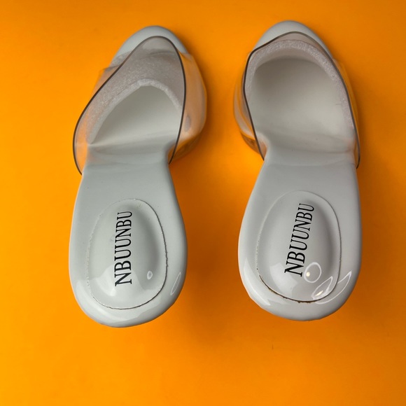 NBUUNBU Women’s Beautiful Classic Naked Stiletto White Heels Size 42 - Picture 3 of 6